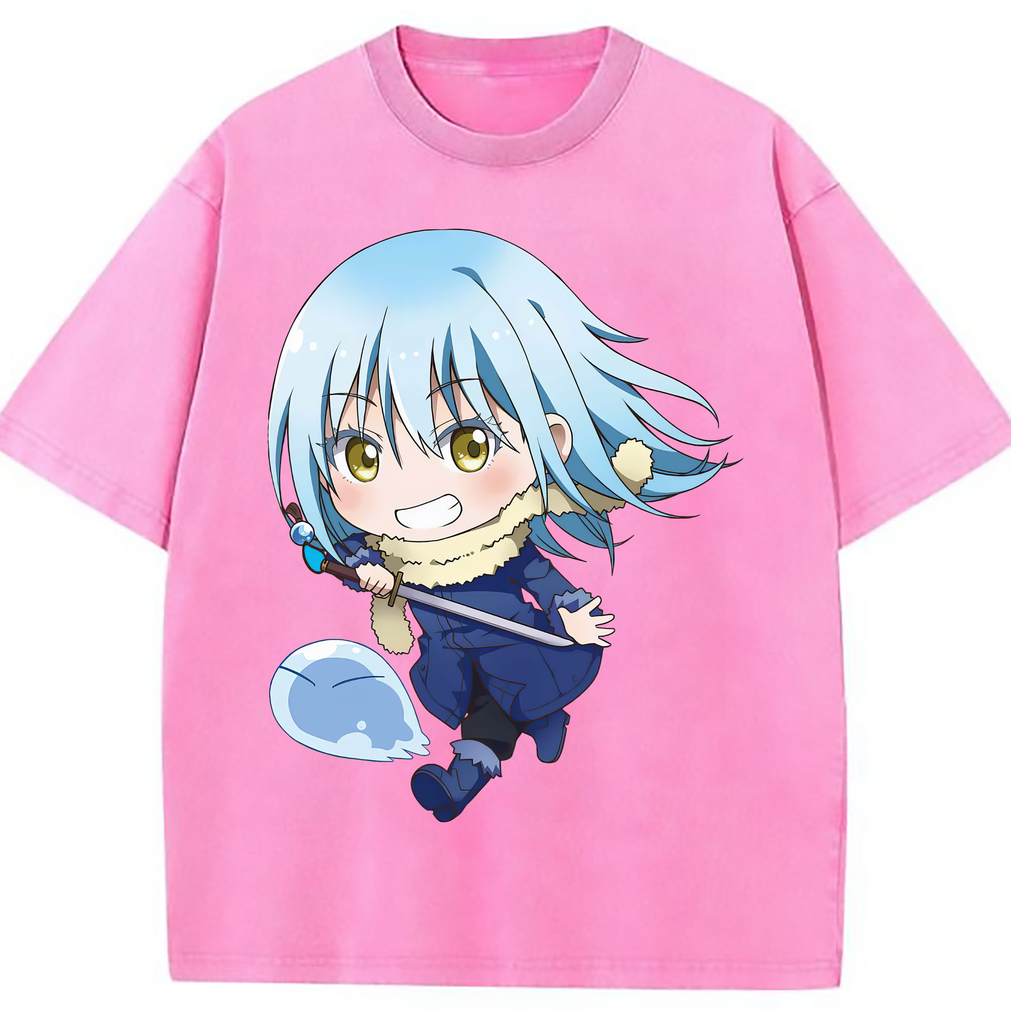 （画像用） 転スラ Regarding Reincarnated to Slime 綿100% ヴィンテージ風 半袖Tシャツ（フロントプリント）